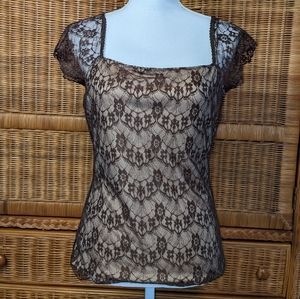 The Limited lace top sheer shoulder MEDIUM